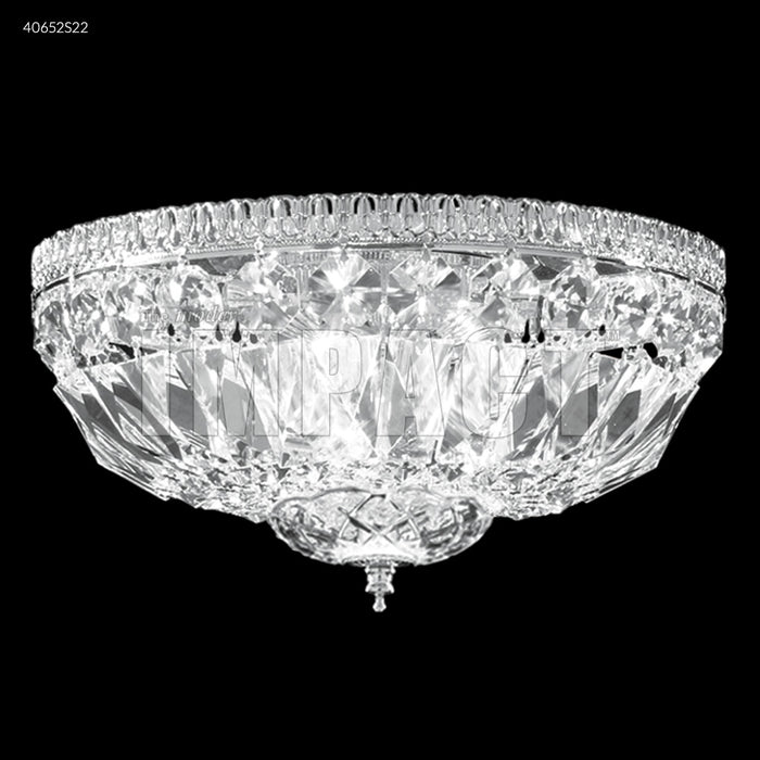 James R. Moder 40652S22 Three Light Flush Mount, Silver