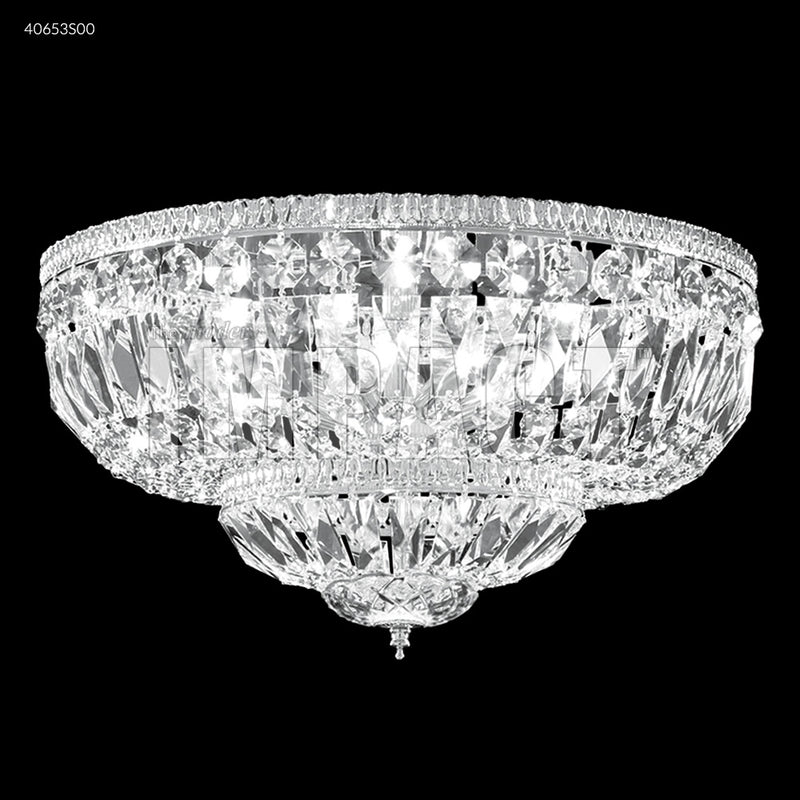 James R. Moder 40653S00 Eight Light Flush Mount, Silver