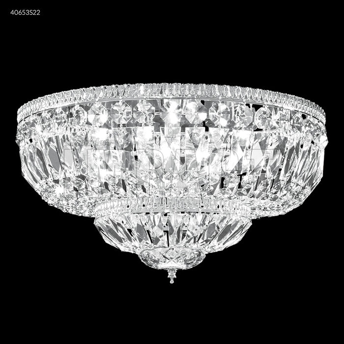 James R. Moder 40653S22 Eight Light Flush Mount, Silver