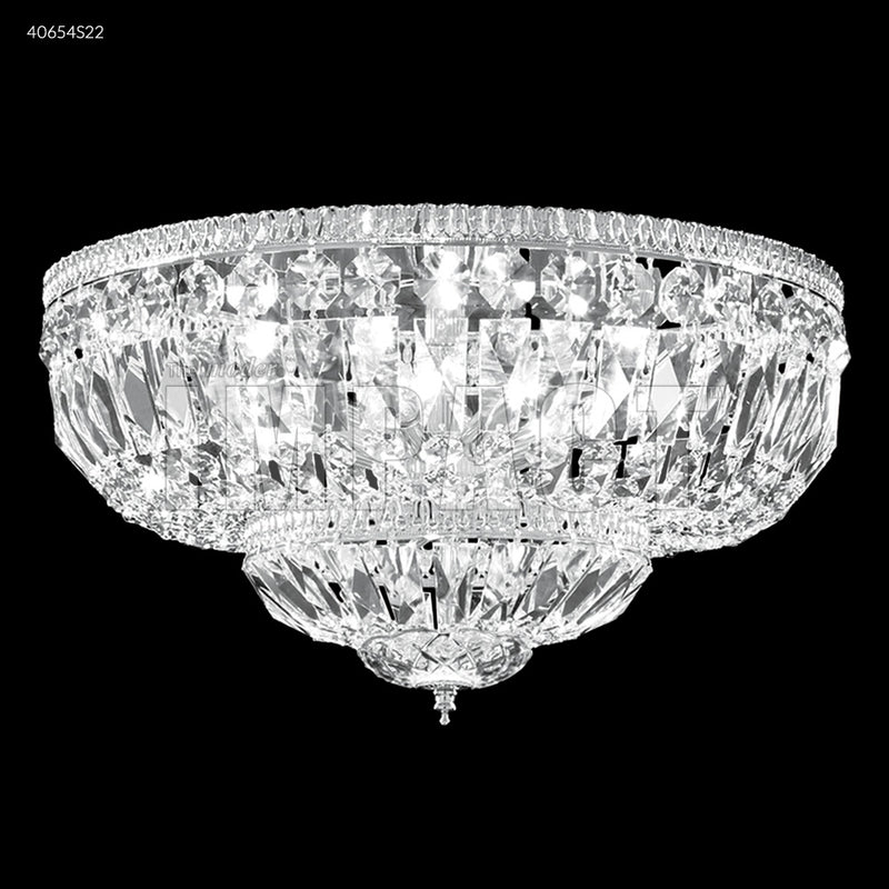 James R. Moder 40654S22 Eight Light Flush Mount, Silver