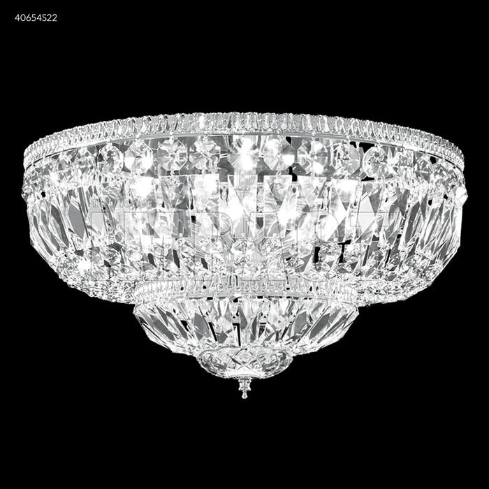 James R. Moder 40654S22 Eight Light Flush Mount, Silver