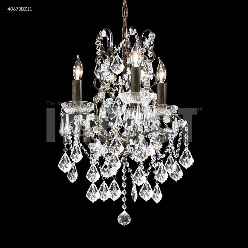 James R. Moder 40673BZ11 Three Light Chandelier, Bronze