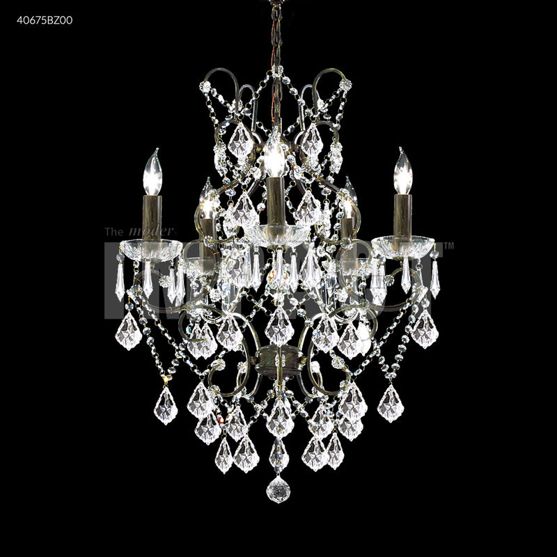 James R. Moder 40675BZ00 Five Light Chandelier, Bronze