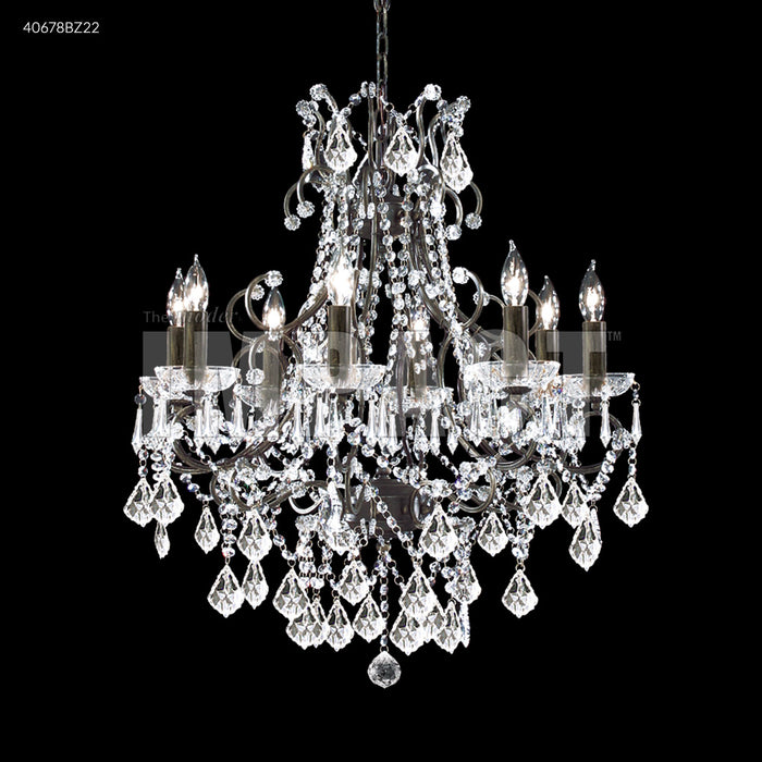 James R. Moder 40678BZ22 Eight Light Chandelier, Bronze