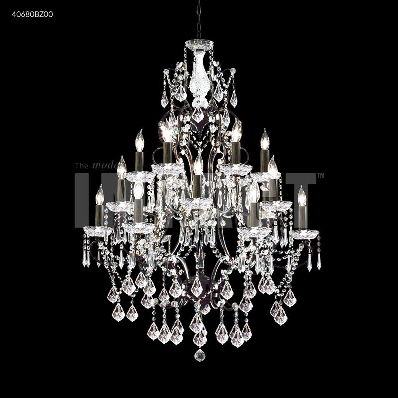 James R. Moder 40680BZ00 18 Light Chandelier, Bronze