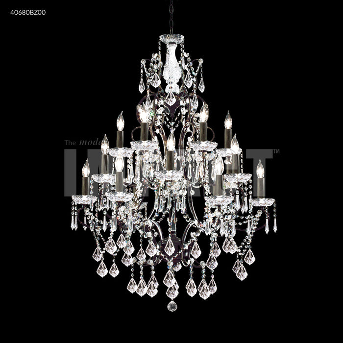 James R. Moder 40680BZ00 18 Light Chandelier, Bronze