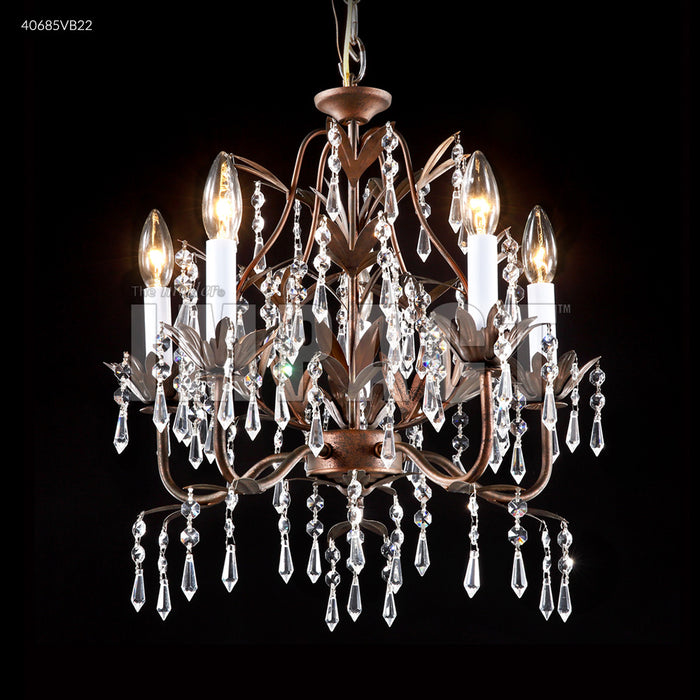 James R. Moder 40685VB22 Five Light Chandelier, Vintage Bronze