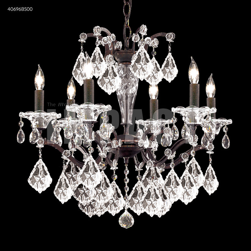 James R. Moder 40696BS00 Six Light Chandelier, Burnt Sienna