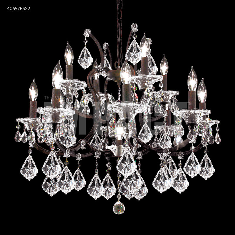 James R. Moder 40697BS22 12 Light Chandelier, Burnt Sienna