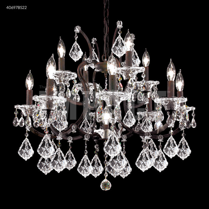 James R. Moder 40697BS22 12 Light Chandelier, Burnt Sienna