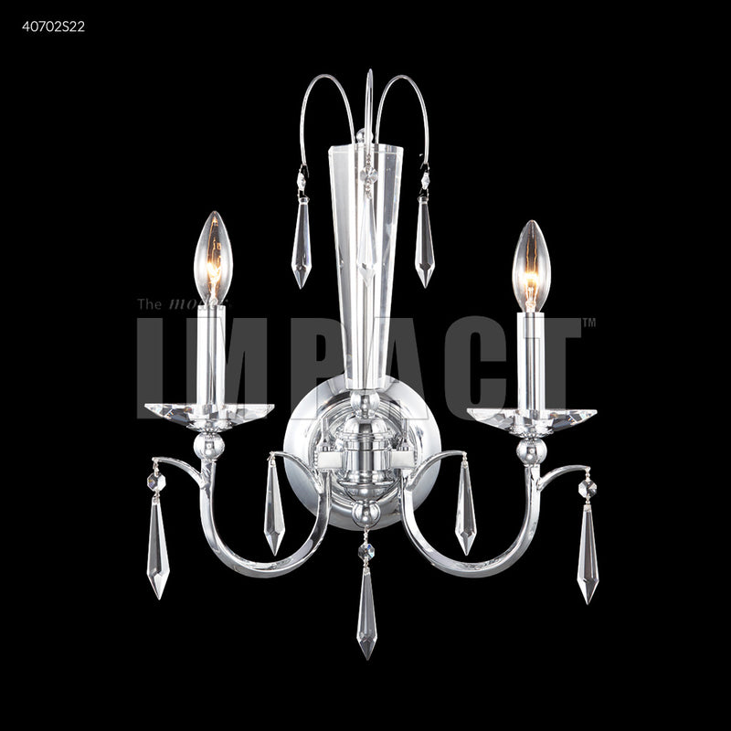 James R. Moder 40702S22 Two Light Wall Sconce, Silver