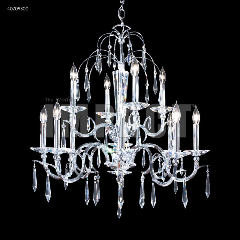 James R. Moder 40709S00 12 Light Chandelier, Silver
