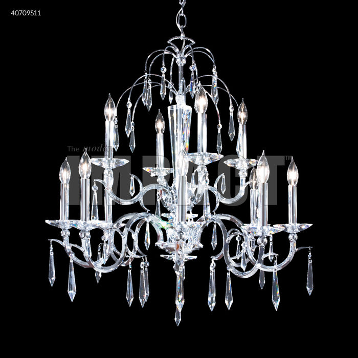 James R. Moder 40709S11 12 Light Chandelier, Silver