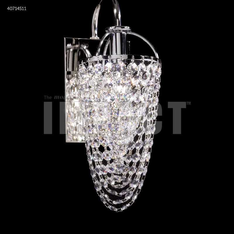 James R. Moder 40714S11 One Light Wall Sconce Basket, Silver