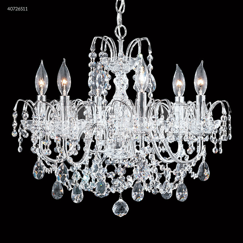 James R. Moder 40726S11 Six Light Chandelier, Silver