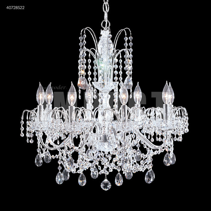 James R. Moder 40728S22 Eight Light Chandelier, Silver