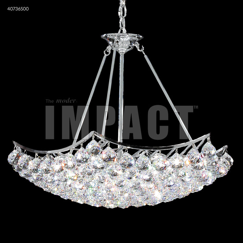James R. Moder 40736S00 Nine Light Chandelier, Silver