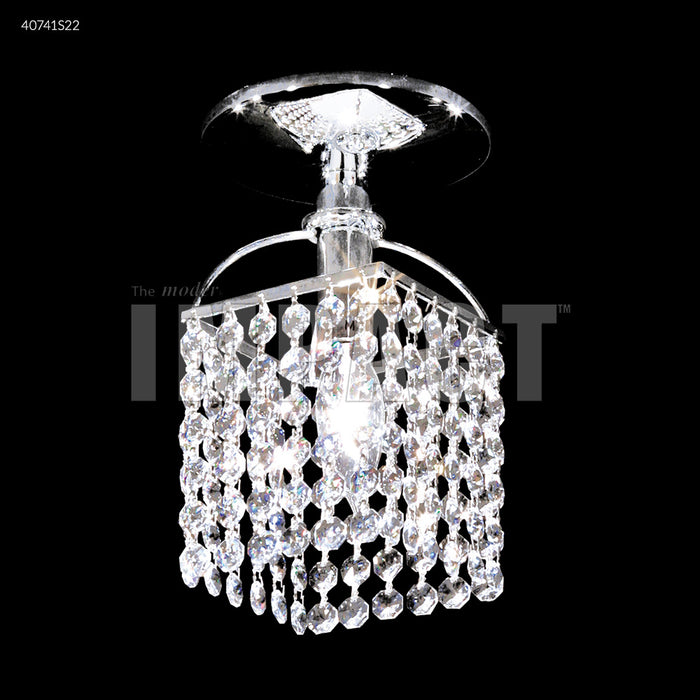 James R. Moder 40741S22 One Light Flush Mount, Silver