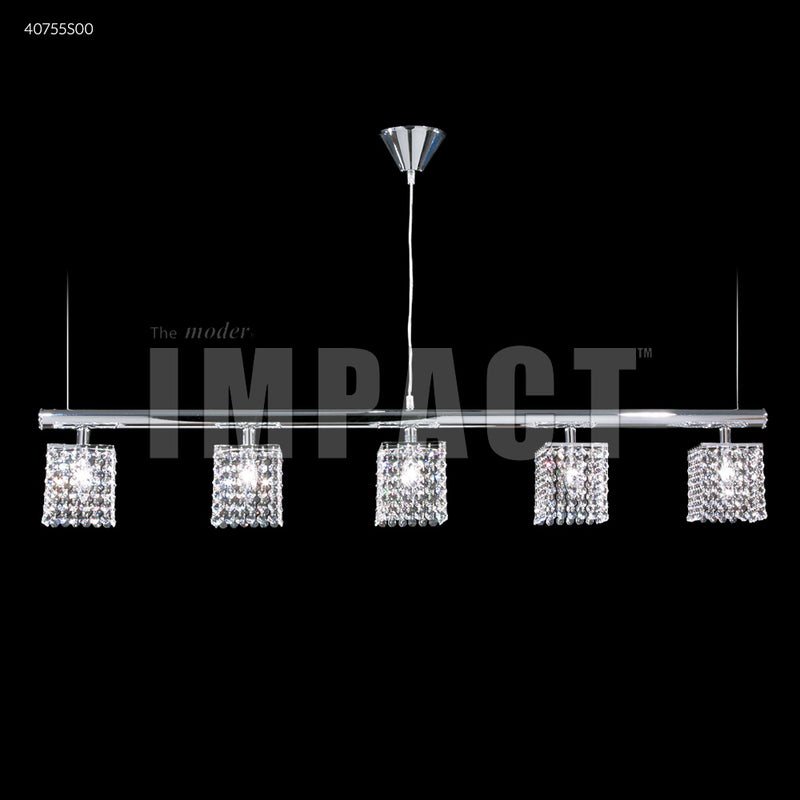 James R. Moder 40755S00 Five Light Chandelier, Silver