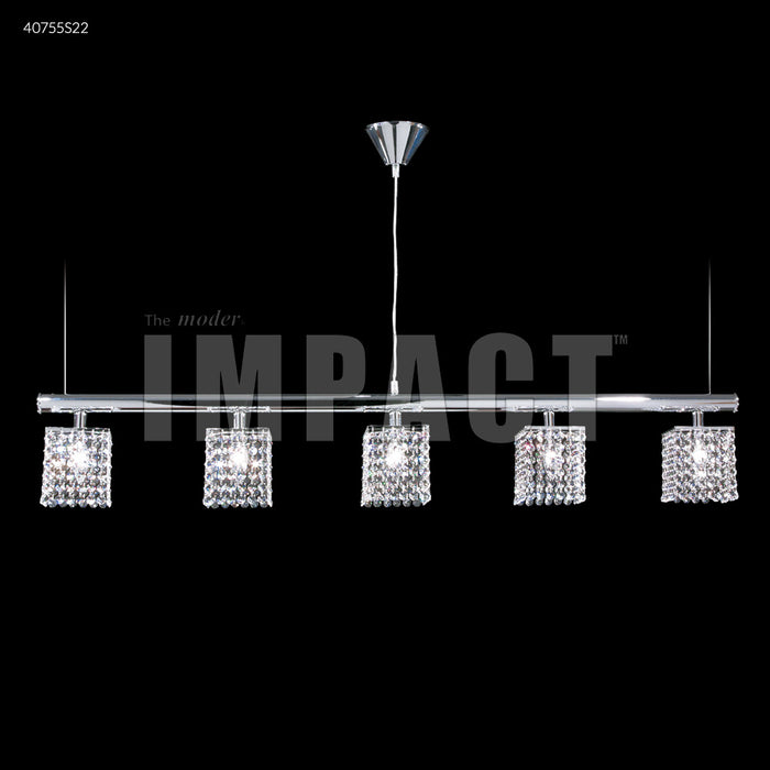 James R. Moder 40755S22 Five Light Chandelier, Silver