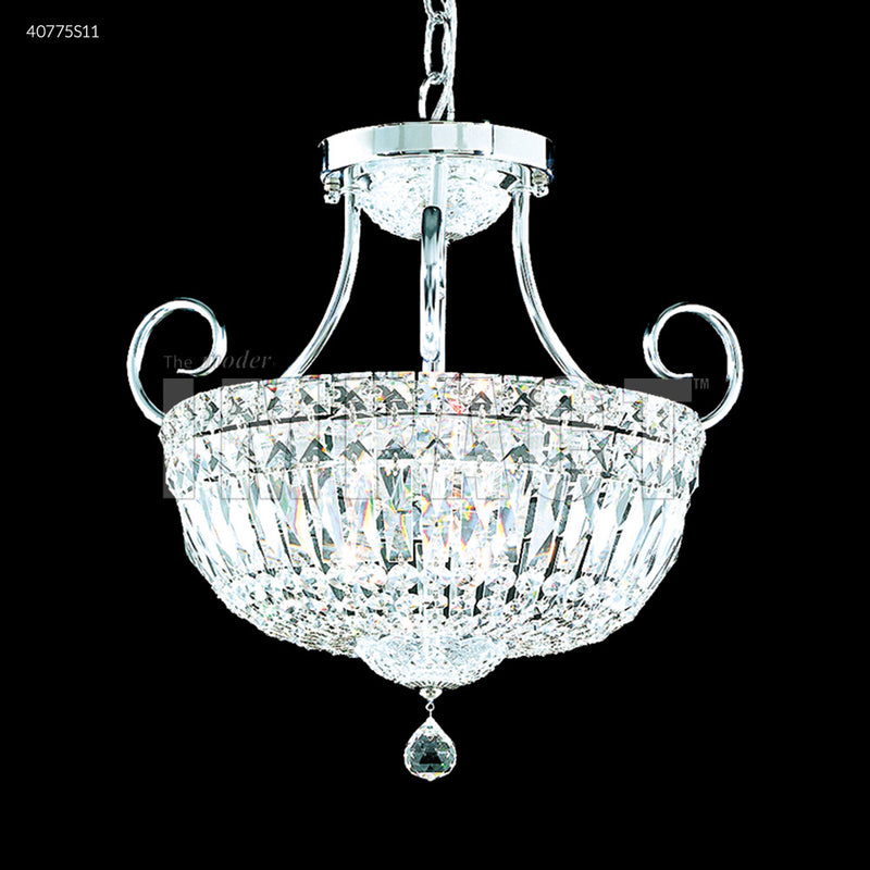 James R. Moder 40775S11 Three Light Mini Pendant Basket, Silver