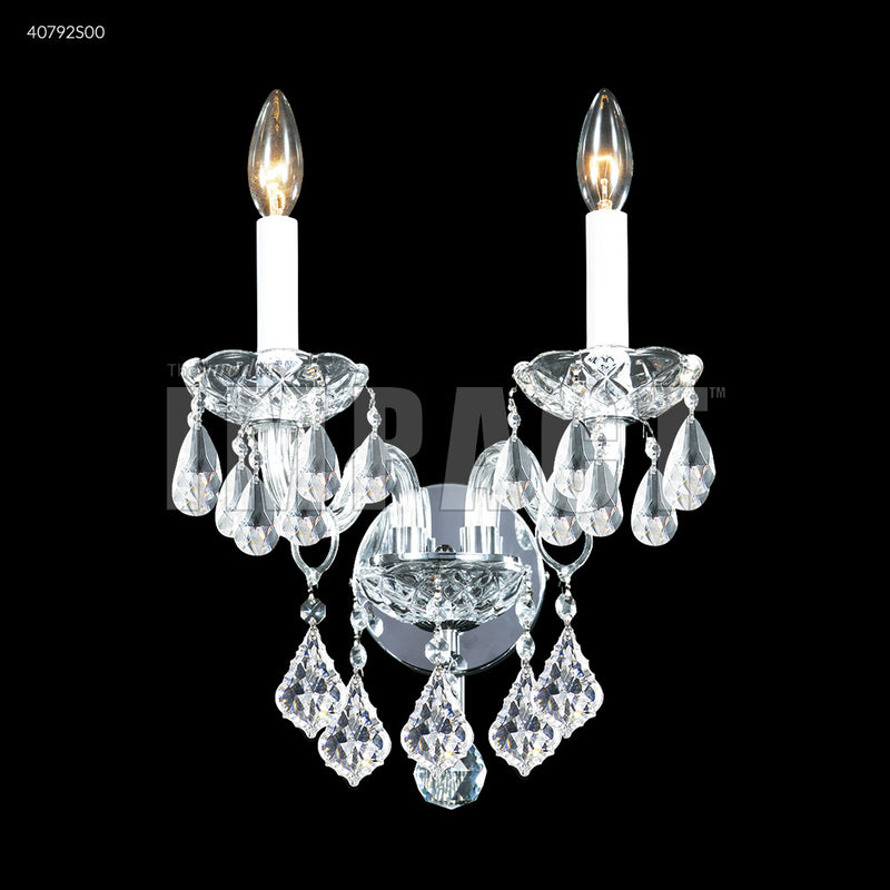 James R. Moder 40792S00 Two Light Wall Sconce, Silver