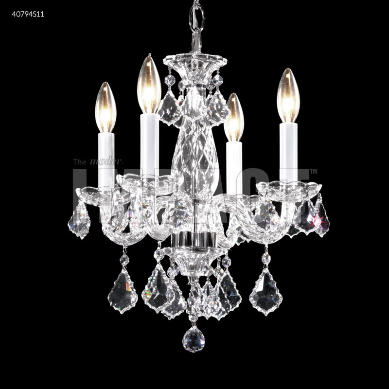 James R. Moder 40794S11 Four Light Chandelier, Silver