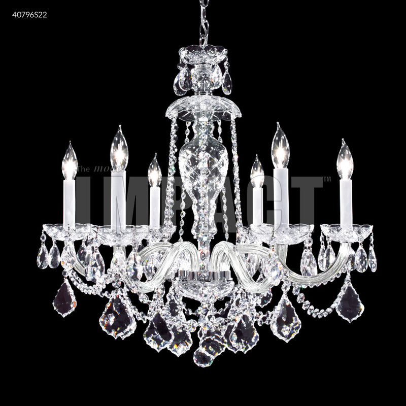 James R. Moder 40796S22 Six Light Chandelier, Silver