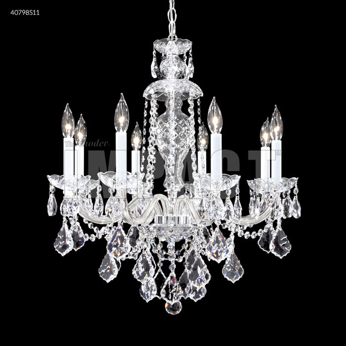 James R. Moder 40798S11 Eight Light Chandelier, Silver