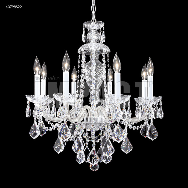 James R. Moder 40798S22 Eight Light Chandelier, Silver