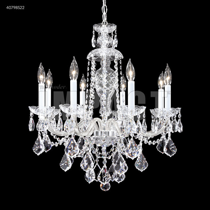 James R. Moder 40798S22 Eight Light Chandelier, Silver