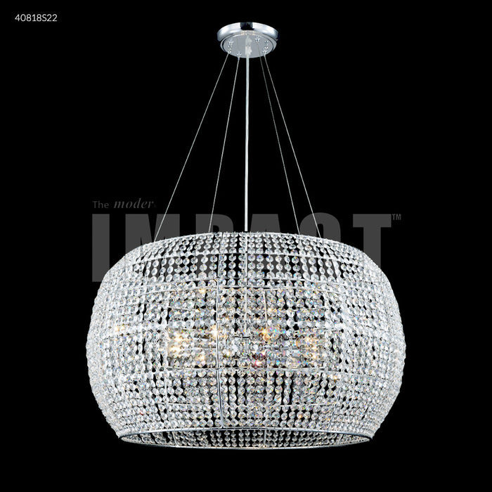 James R. Moder 40818S22 Nine Light Chandelier, Silver