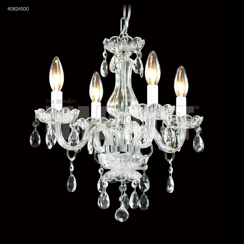 James R. Moder 40824S00 Four Light Chandelier, Silver