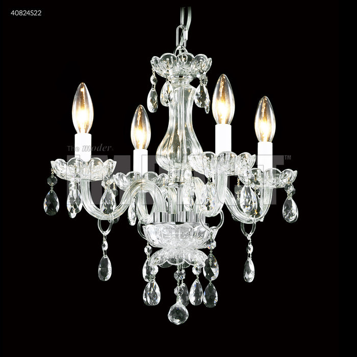 James R. Moder 40824S22 Four Light Chandelier, Silver