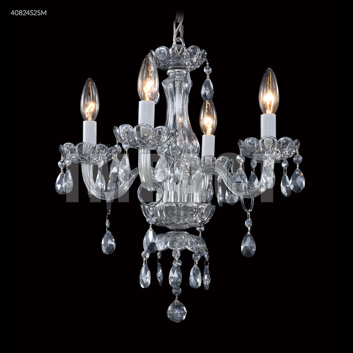 James R. Moder 40824S2SM Four Light Chandelier, Silver