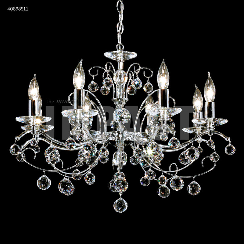 James R. Moder 40898S11 Eight Light Chandelier, Silver