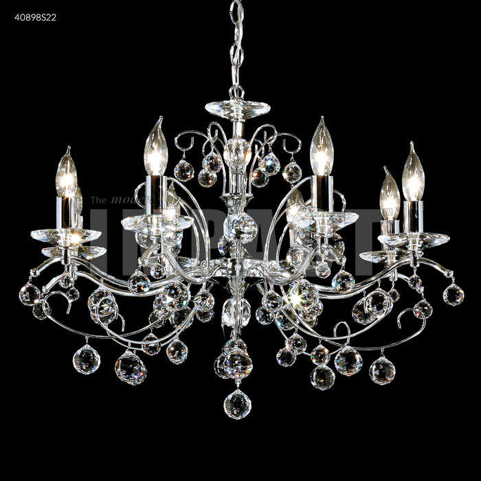 James R. Moder 40898S22 Eight Light Chandelier, Silver