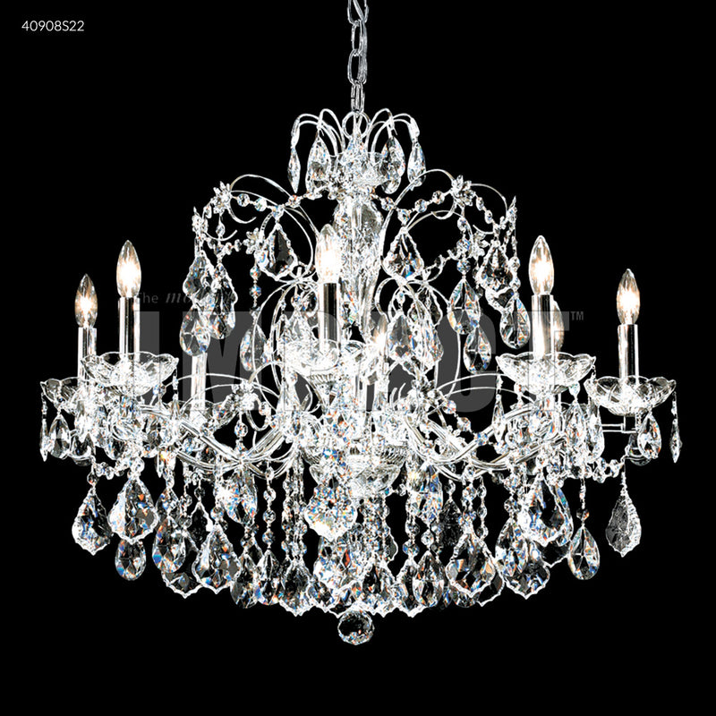 James R. Moder 40908S22 Eight Light Chandelier, Silver