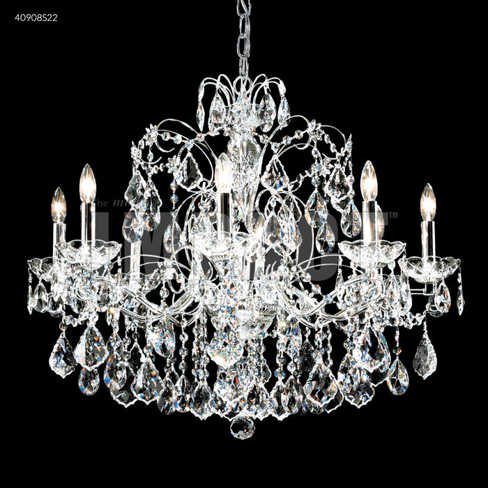 James R. Moder 40908S22 Eight Light Chandelier, Silver