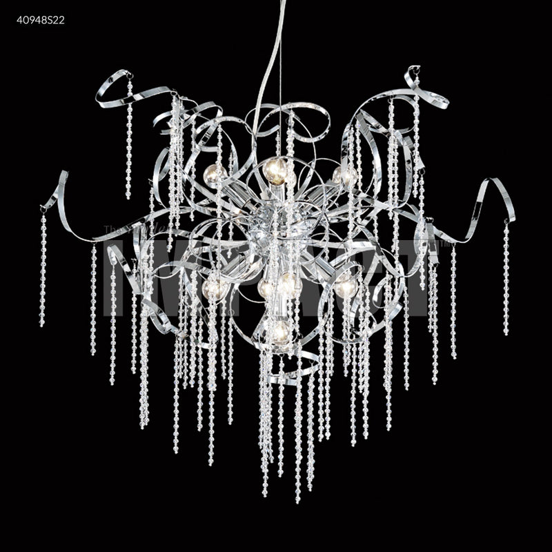 James R. Moder 40948S22 Nine Light Chandelier, Silver