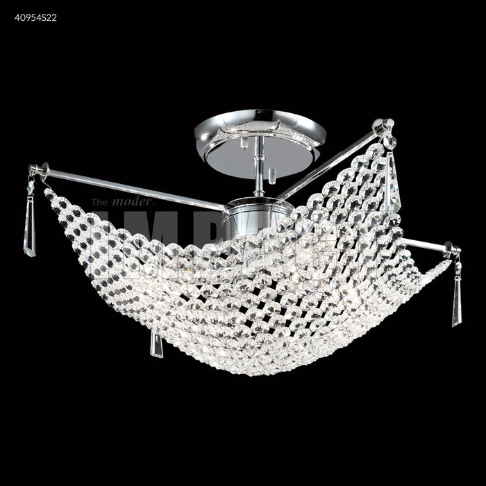 James R. Moder 40954S22 Four Light Flush Mount, Silver