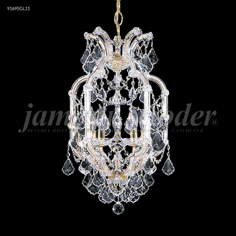 James R. Moder 91695GL11 Five Light Pendant, Gold Lustre