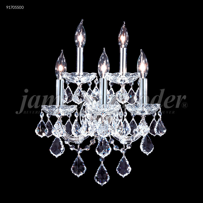 James R. Moder 91705S00 Five Light Wall Sconce, Silver