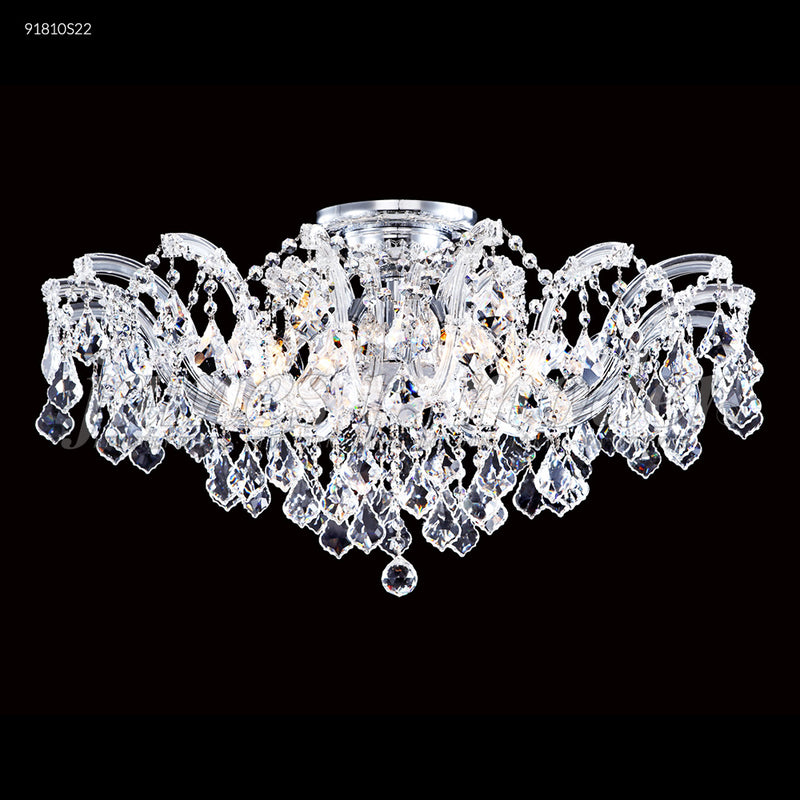 James R. Moder 91810S22 Eight Light Flush Mount, Silver