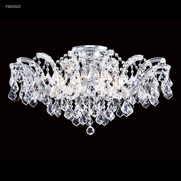 James R. Moder 91810S22 Eight Light Flush Mount, Silver