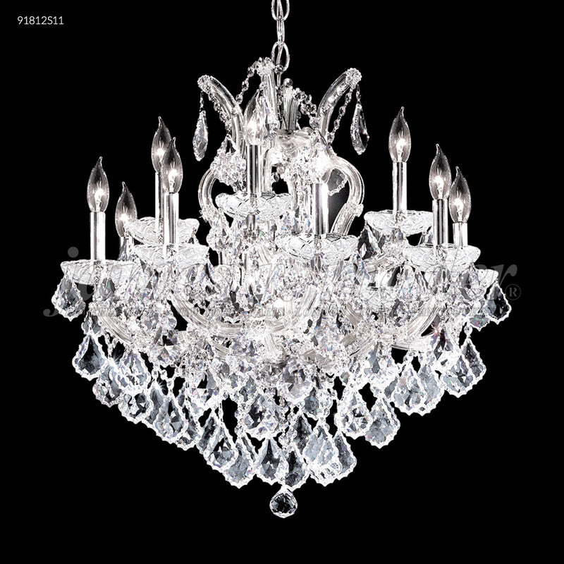 James R. Moder 91812S11 12 Light Chandelier, Silver