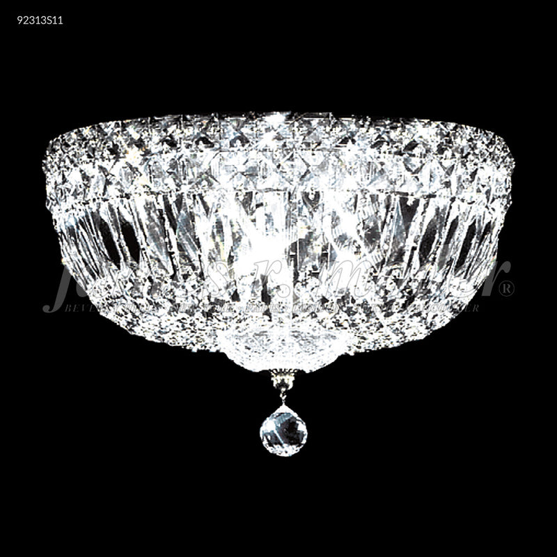 James R. Moder 92313S11 Three Light Flush Mount, Silver