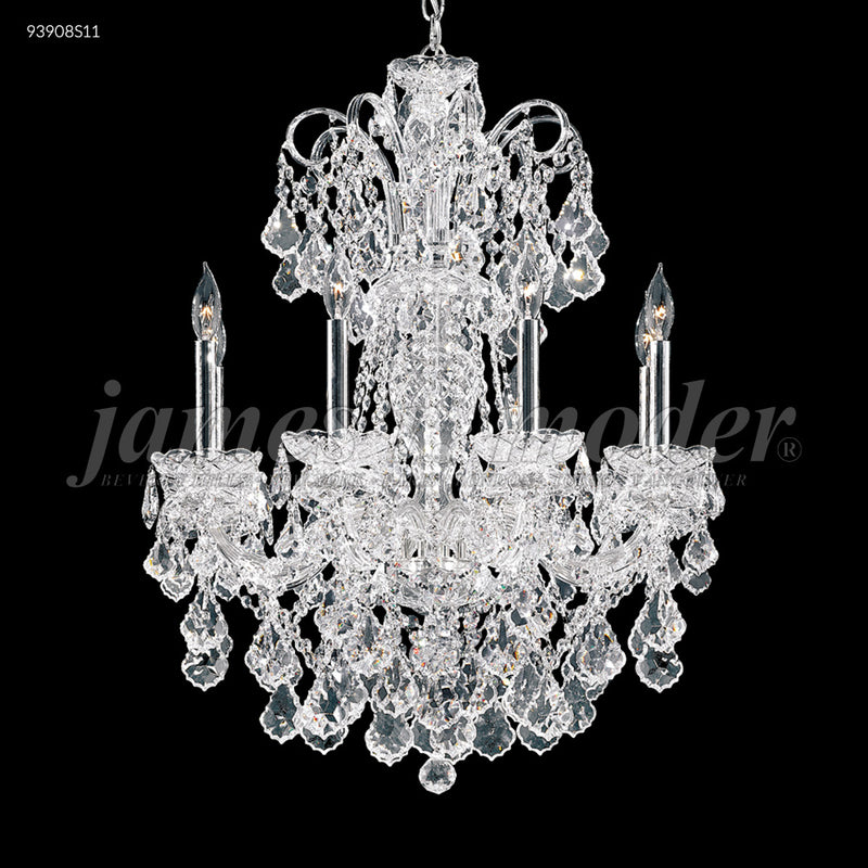 James R. Moder 93908S11 Eight Light Chandelier, Silver
