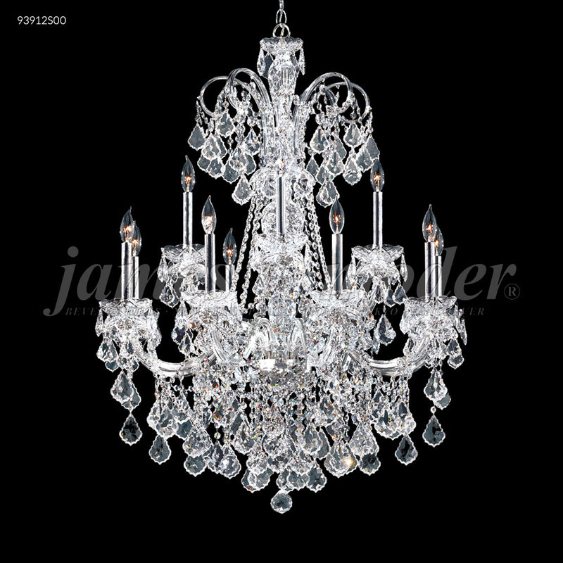 James R. Moder 93912S00 12 Light Chandelier, Silver