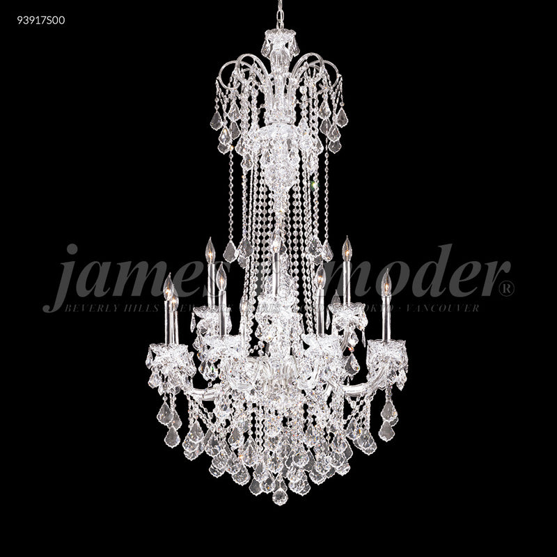 James R. Moder 93917S00 12 Light Chandelier, Silver
